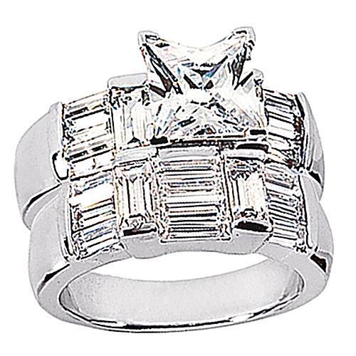 Natürliche Diamantring Weißgold Band Verlobungsset 6 Karat