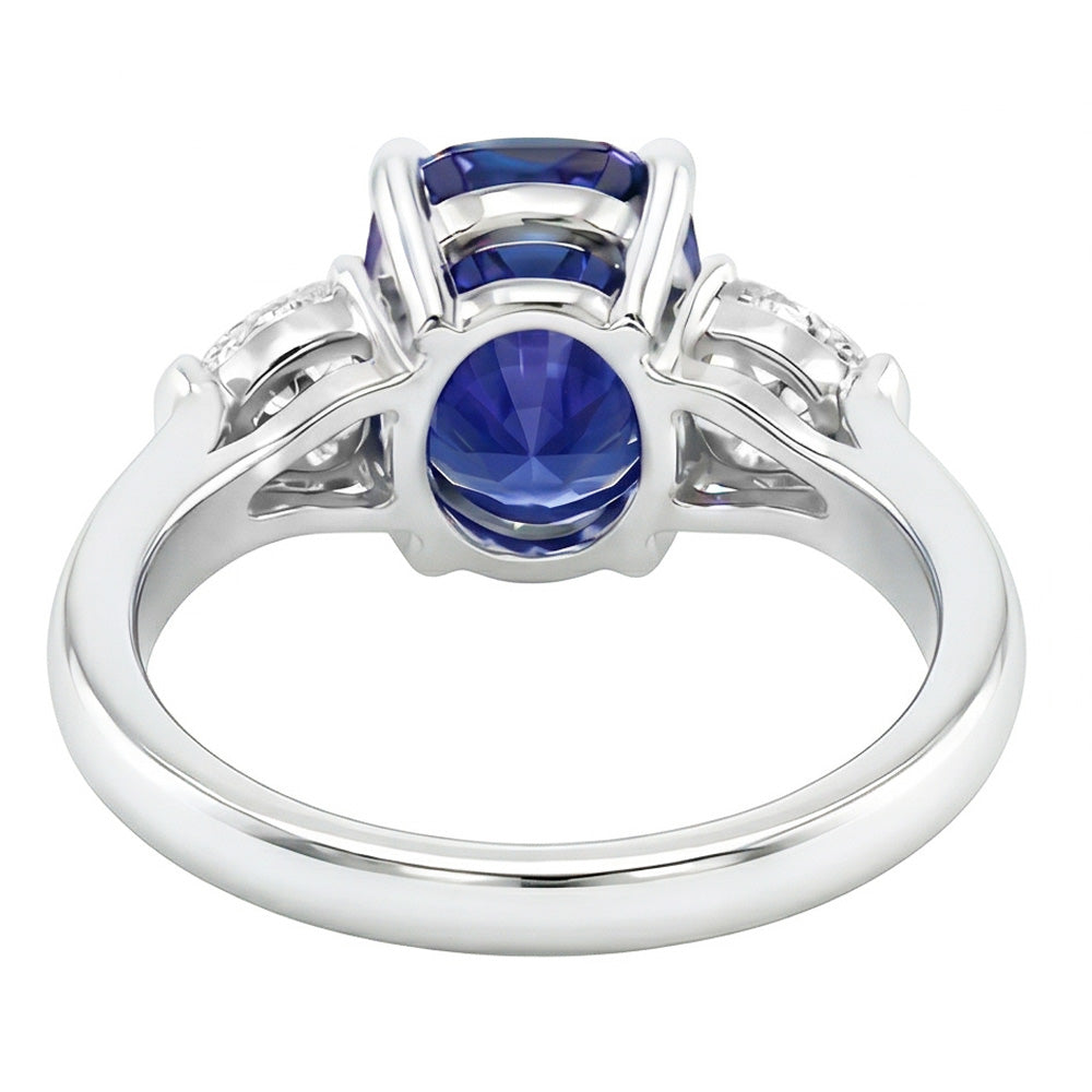 echter oval diamant 3Karat ring Profilansicht