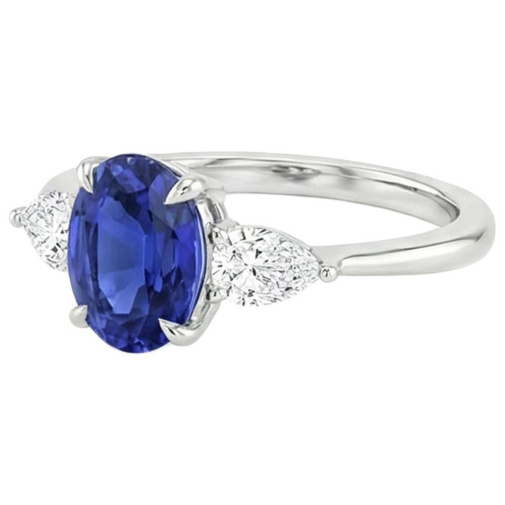echter oval diamant 3.50Karat ring auf Weiß