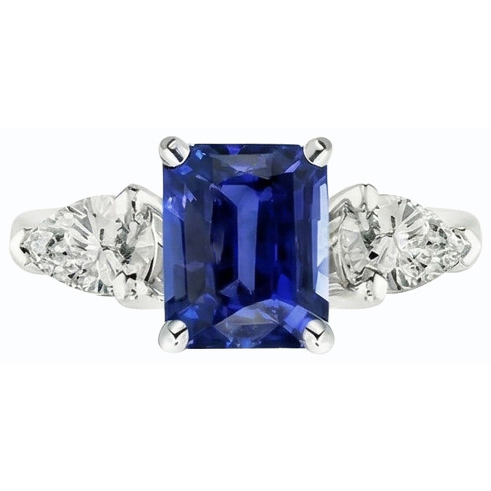 echter radiant diamant 2.50Karat ring auf Weiß