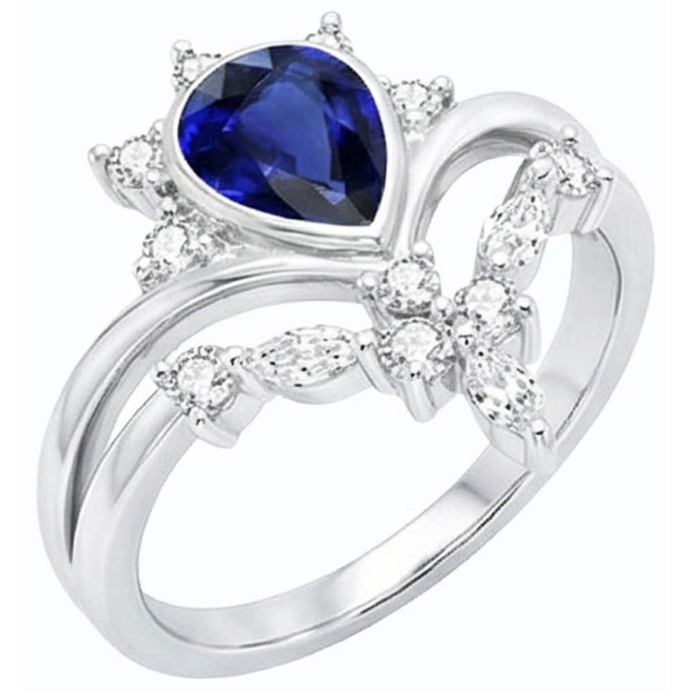 echter marquise diamant 3Karat ring auf Weiß
