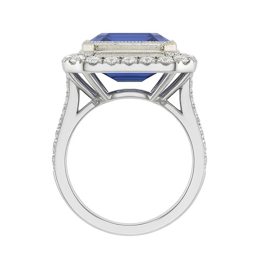 echter baguette diamant 4.50Karat ring Profilansicht