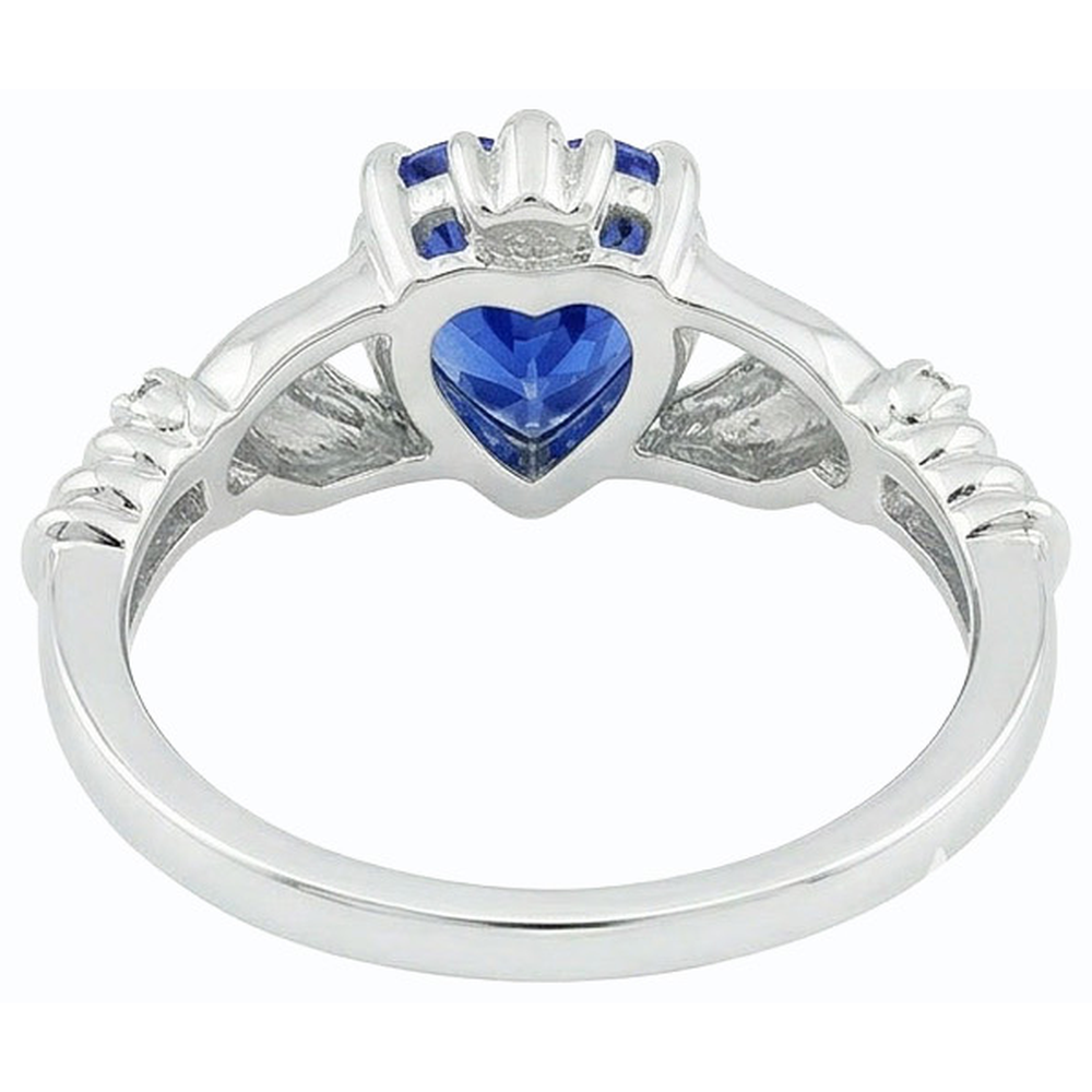 Natürlicher Diamant ( nicht im Labor gezüchtet ) Herz Hellblauer Saphir Ring 2 Karat Damenschmuck