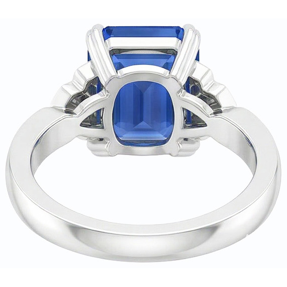 echter baguette diamant 3Karat ring auf Weiß