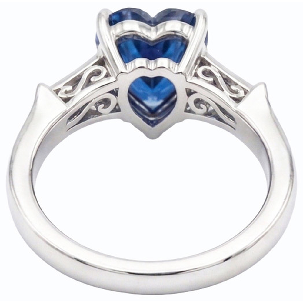 Natürlicher Diamant ( nicht im Labor gezüchtet ) Jubiläumsherz Sri Lanka Saphir Ring 5 Steine 1,75 Karat