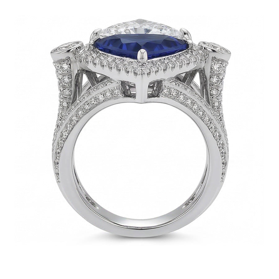 echter round diamant 2Karat ring Profilansicht