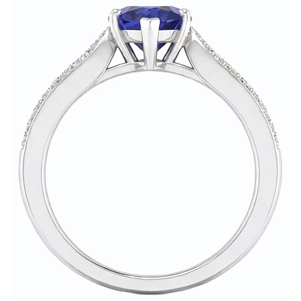 echter round diamant 2.50Karat ring Profilansicht