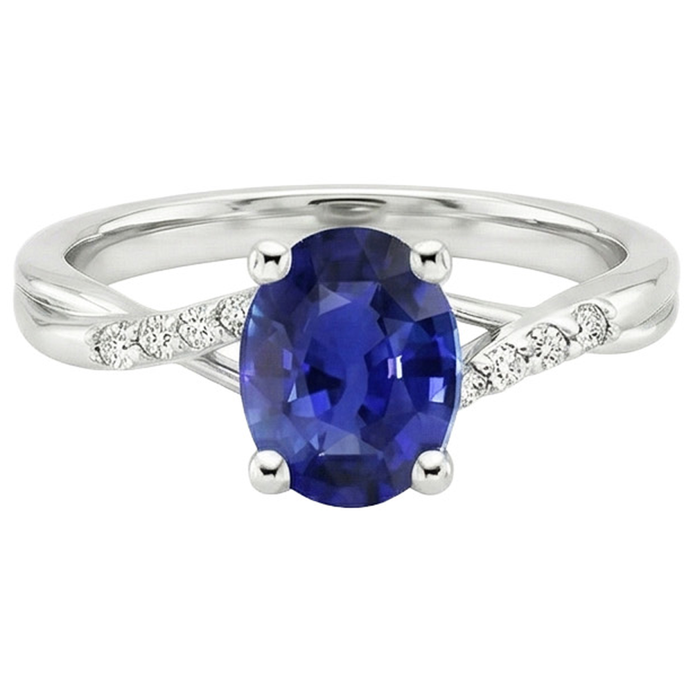 echter oval diamant 3Karat ring auf Weiß