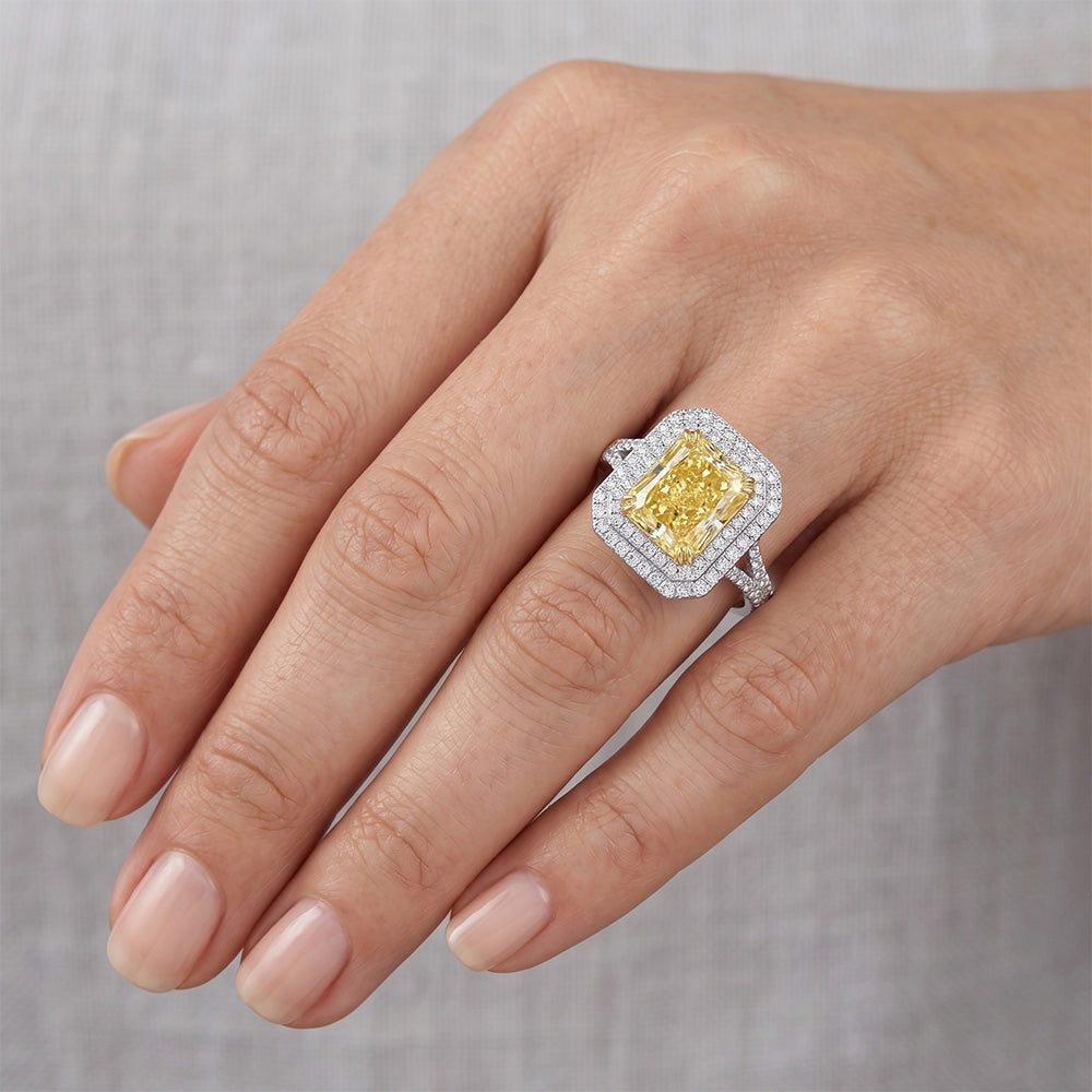 Natürlicher VVS Kanariengelber Diamant Schmuck-Ring 2,5 Karat