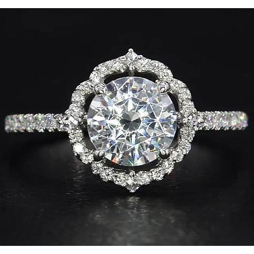 Natürlicher Diamant-Verlobungsring Halo 3 Karat