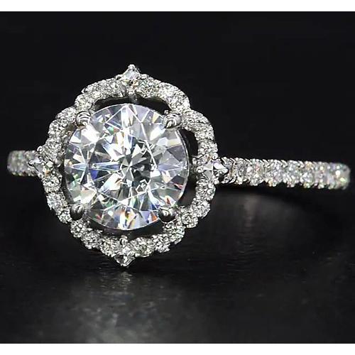 Natürlicher Diamant-Verlobungsring Halo 3 Karat