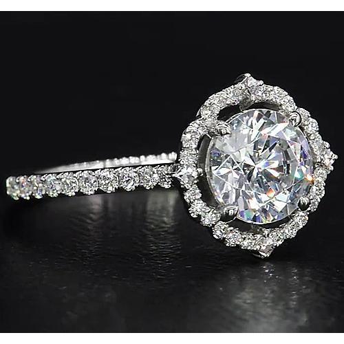 Natürlicher Diamant-Verlobungsring Halo 3 Karat