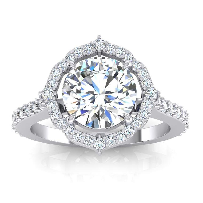 Natürlicher Diamant-Verlobungsring Halo 3 Karat