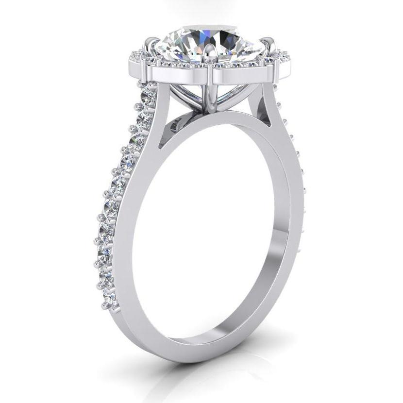 Natürlicher Diamant-Verlobungsring Halo 3 Karat