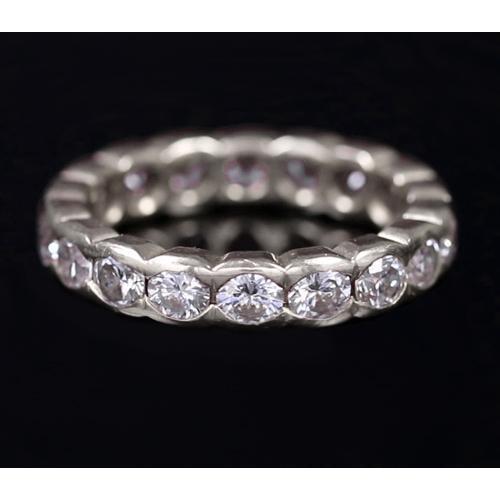Natürlicher Diamant Eternity Ehering 2.70 Karat Alter Bergmann Weißgold 14K