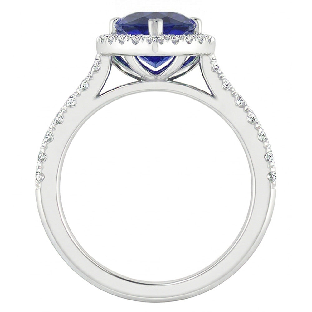 Naturreiner Royalblauer Saphir Edelstein-Ring – 14 Karat