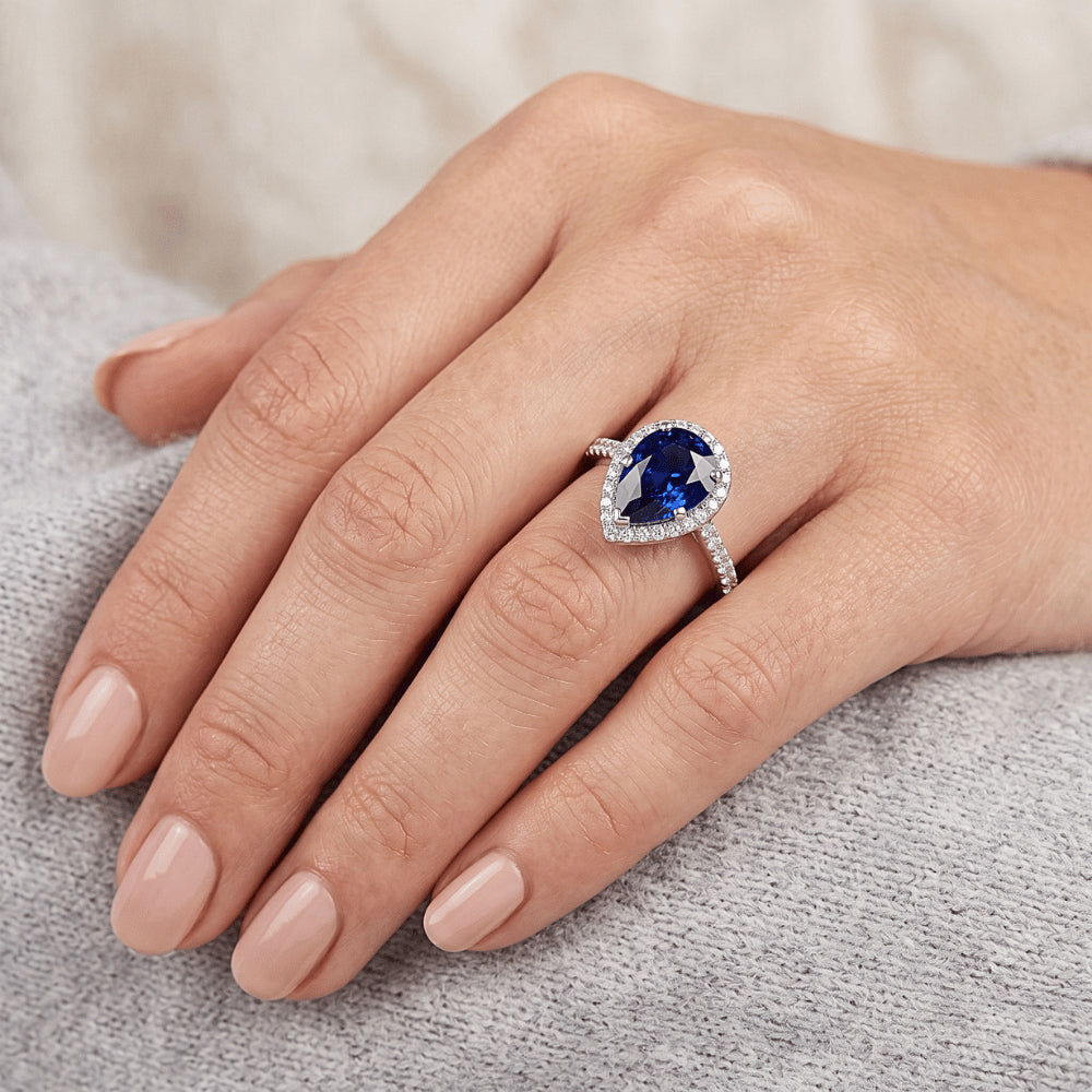 Naturreiner Royalblauer Saphir Edelstein-Ring – 14 Karat