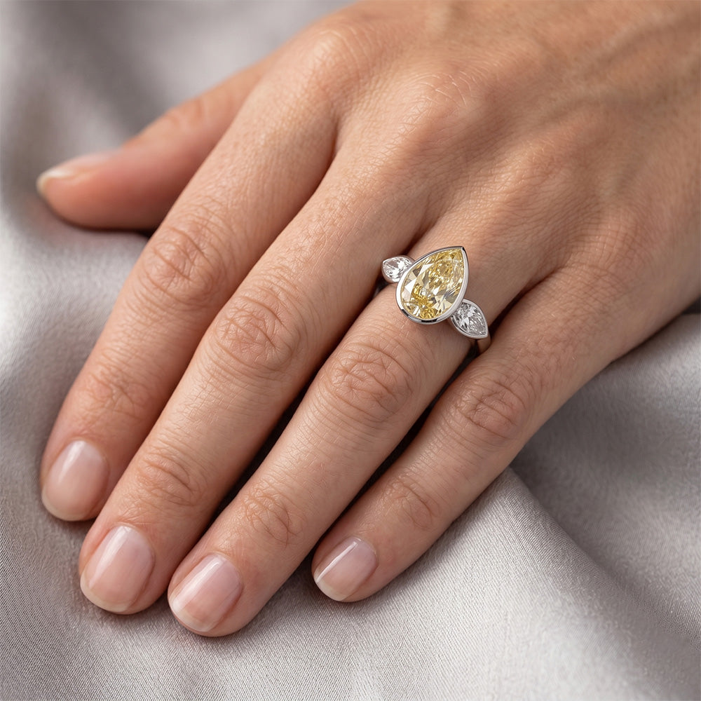 Naturreiner VVS Reinheit Fancy Gelber Diamant Schmuck-Ring 2,75