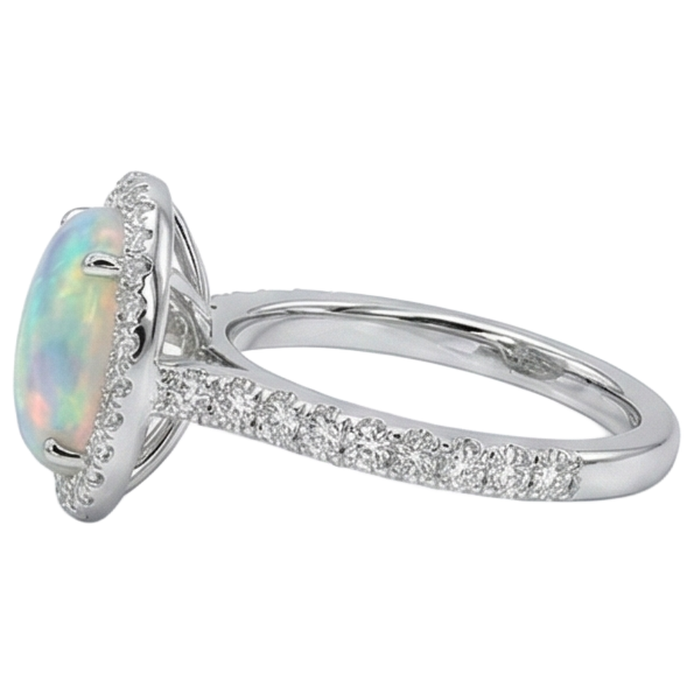 echter oval opal 11.20Karat ring Draufsicht