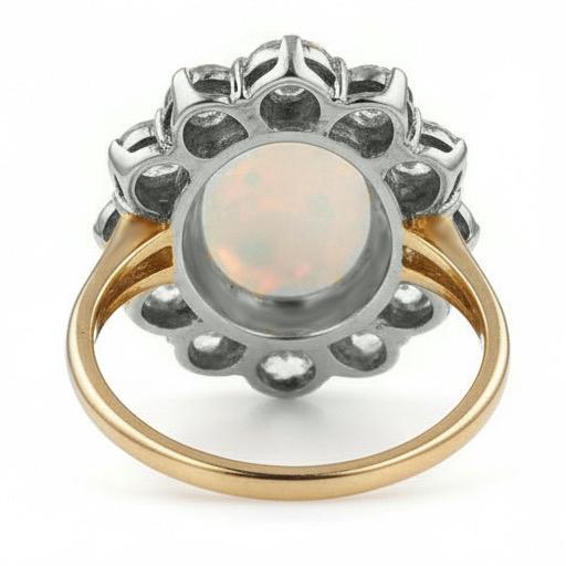 Opal und Diamanten 6,75 Karat Jubiläumsring Gold 14K Neu