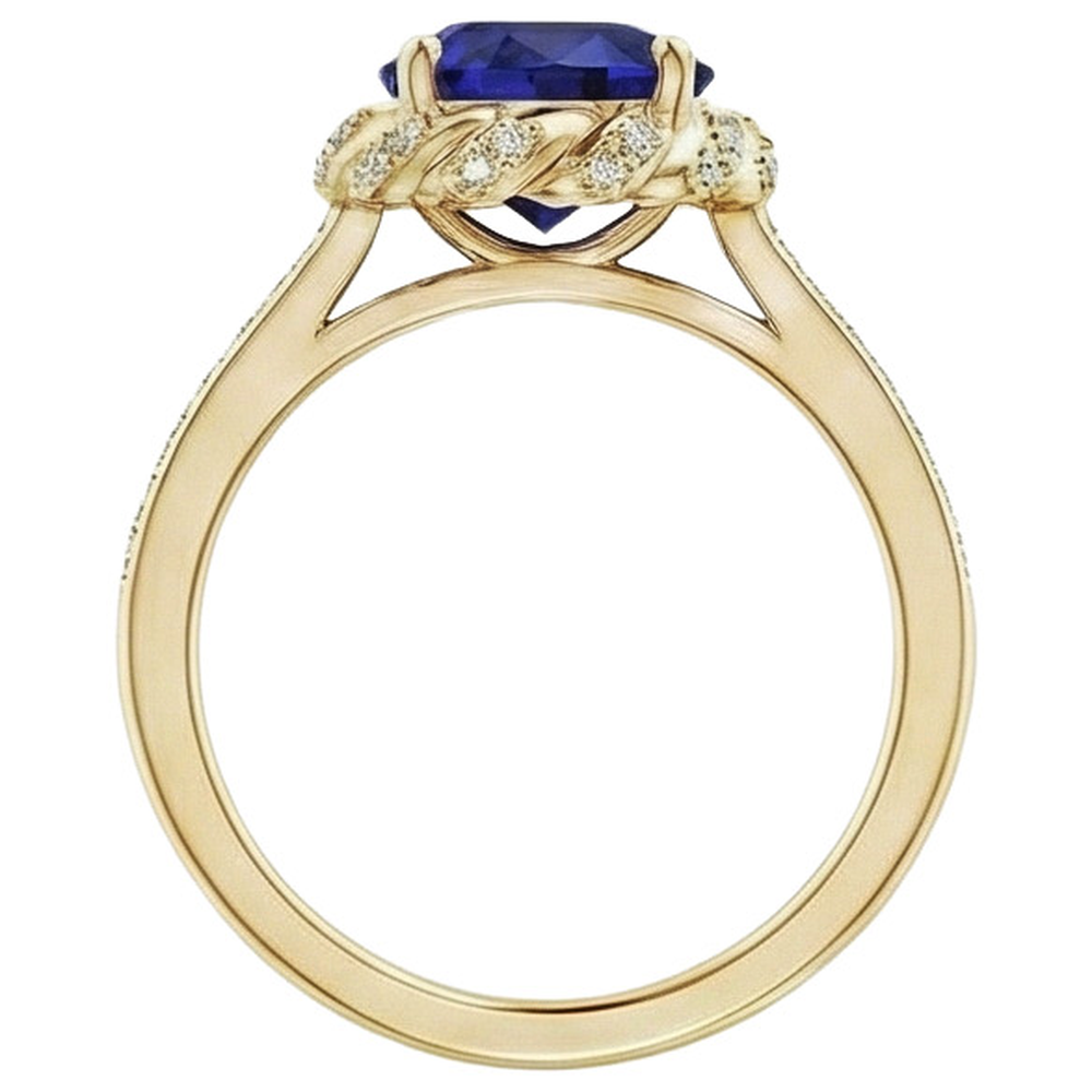 echter oval diamant 7Karat ring Seitenansicht
