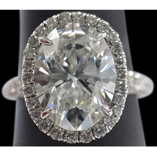 echter oval diamant 5Karat ring Vorderansicht