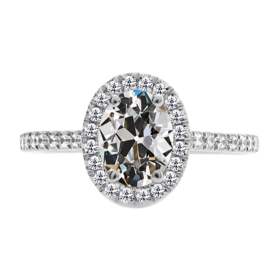 Handgefertigter Brillant Halo-Ring 3,50 Karat – Hauptansicht