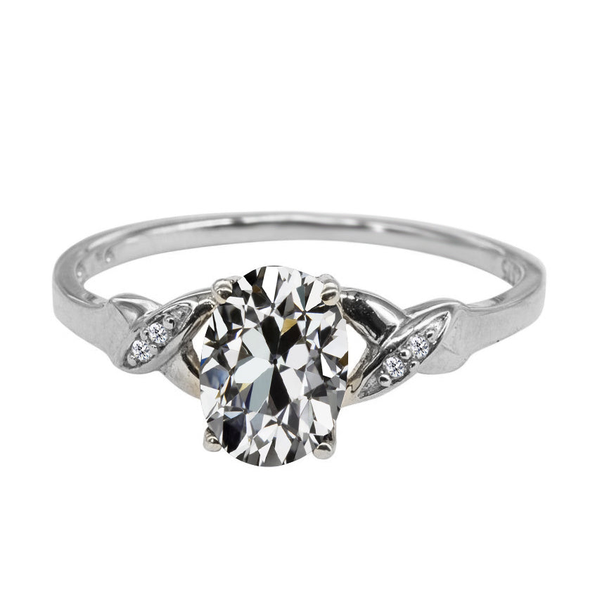 Antragsring 14K Weißgold mit Edler Diamant – Hauptansicht