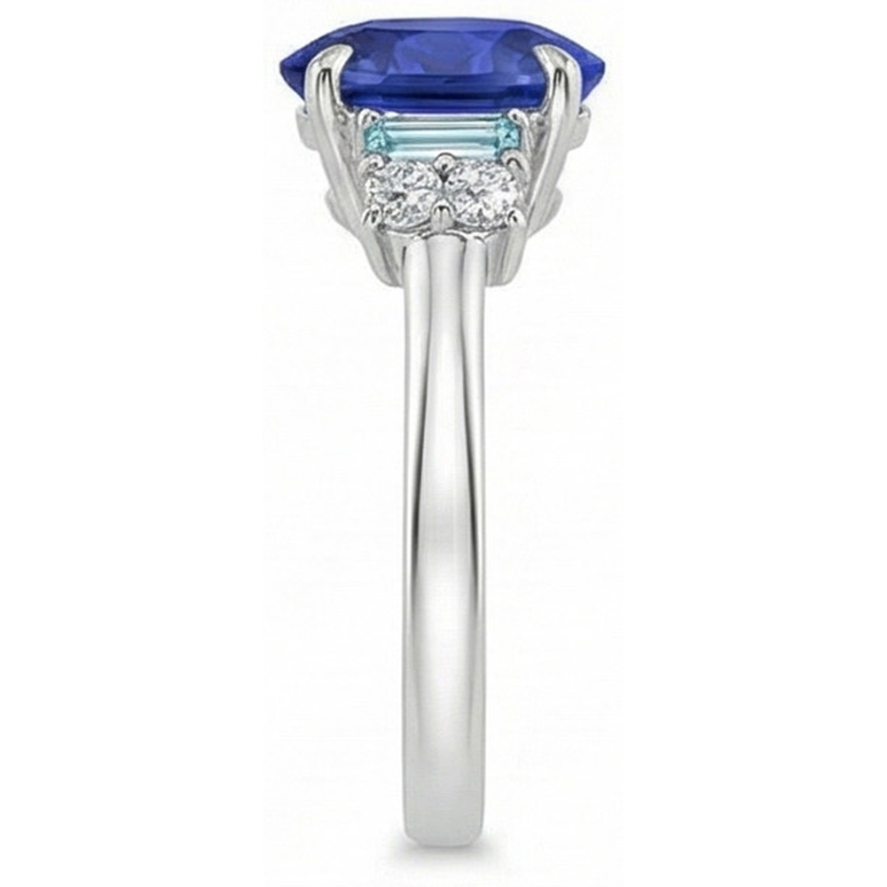 echter oval aquamarin 4Karat ring Band Detail
