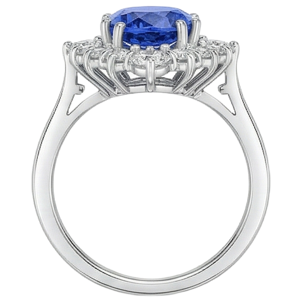 echter oval diamant 3.50Karat ring auf Weiß
