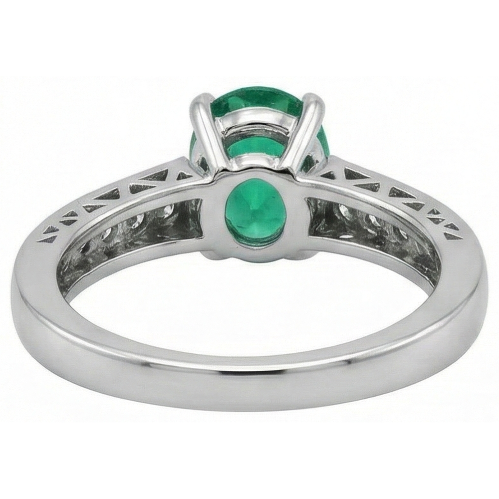 echter oval smaragd 3.00Karat ring Profilansicht