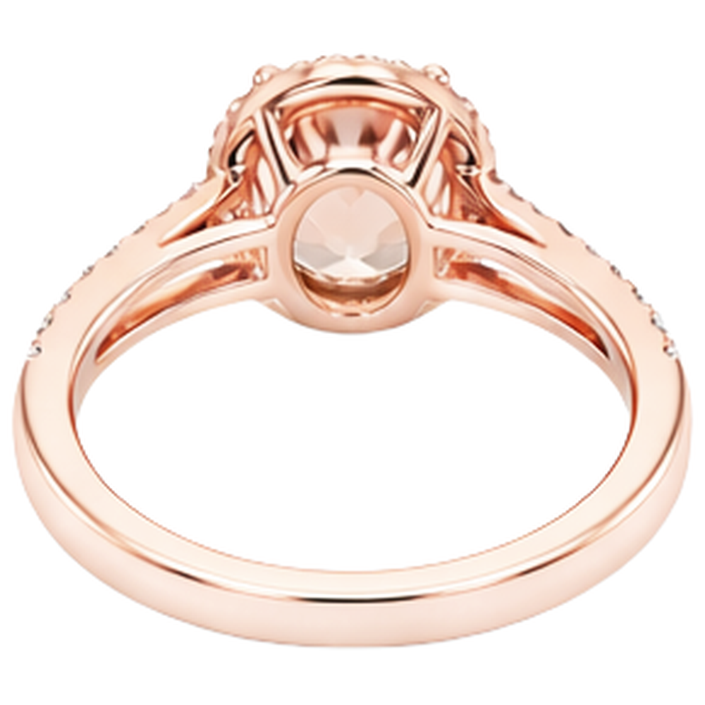 echter oval morganit 17.75Karat ring mit Diamantbesatz