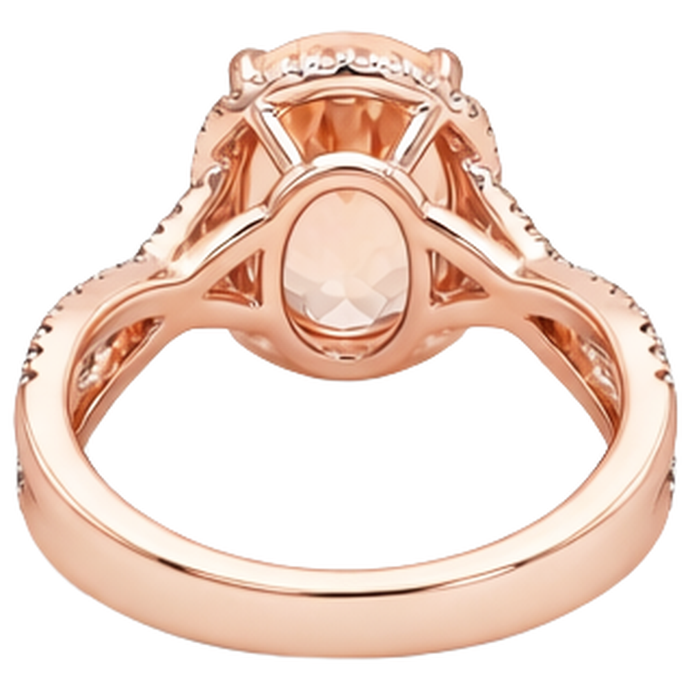 echter oval morganit 8.00Karat ring mit Diamantbesatz