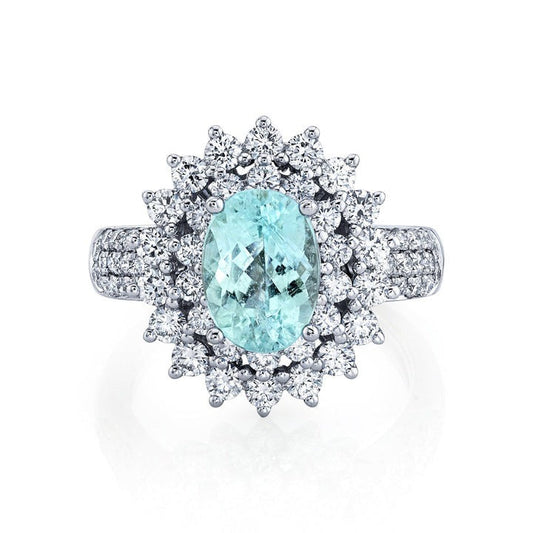 Ovaler Paraiba Cocktailring Sparkle