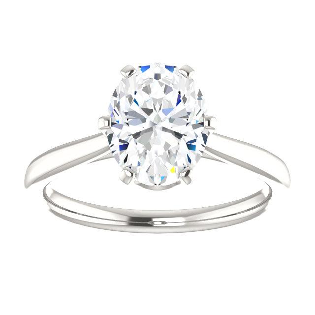 Ovaler Solitär-Echt Diamant Verlobungsring 5 Karat Konischer Schaftschmuck