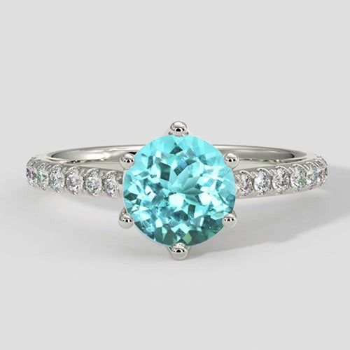 Paraiba-Ring 2,50 ct Rundschliff