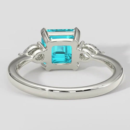 Paraiba-Turmalin-Ring 2,10 Karat Asscher-Schliff