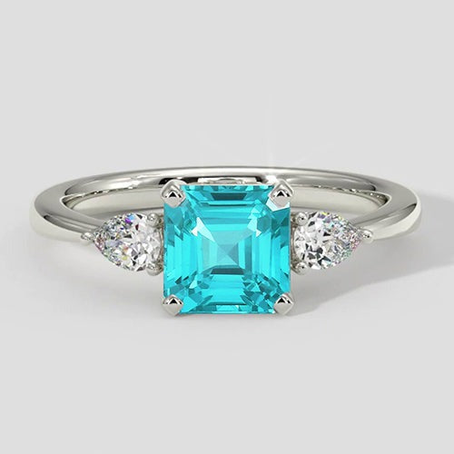 Paraiba-Turmalin-Ring 2,10 Karat Asscher-Schliff