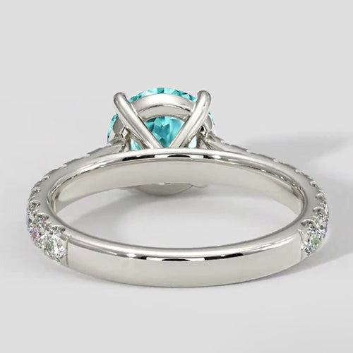 Paraiba-Turmalin-Solitär mit Diamant-Pavé-Band