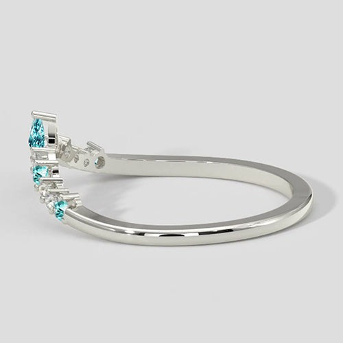 Paraiba-Turmalin- und Diamant-Wishbone-Ring