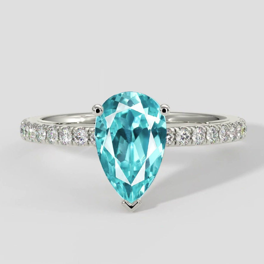 Paraiba-Turmalin, 2 Karat, Verlobungsring