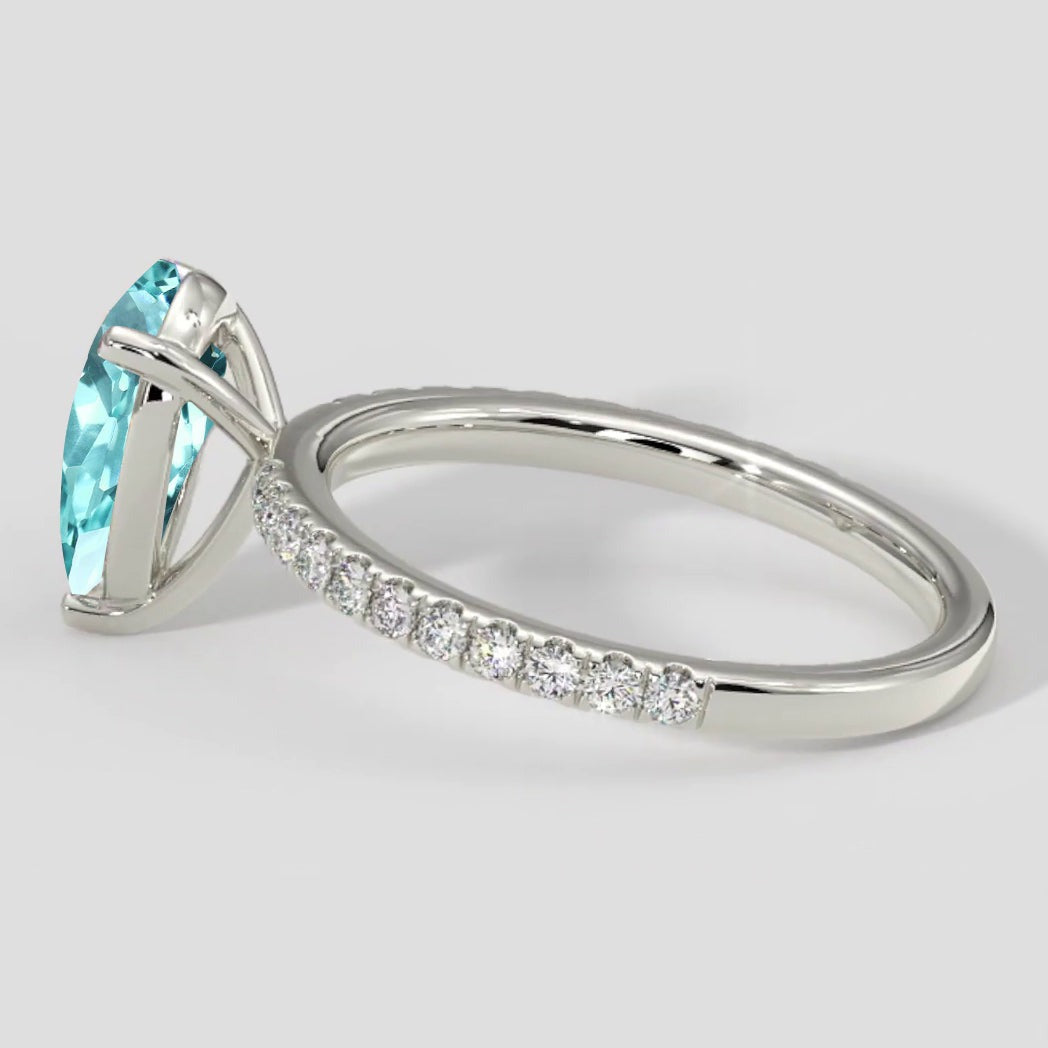 Paraiba-Turmalin, 2 Karat, Verlobungsring