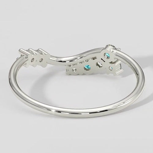 Paraiba- und Diamantring im Chevron-Stil