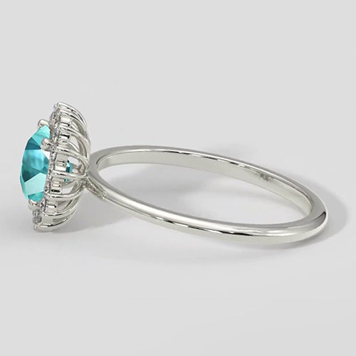 Paraiba Cocktailring mit Blumenmuster