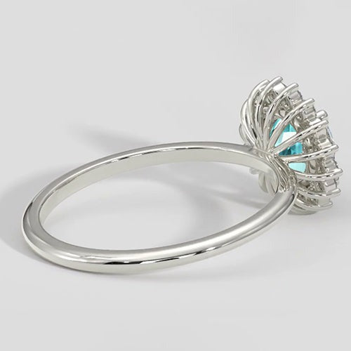 Paraiba Cocktailring mit Blumenmuster