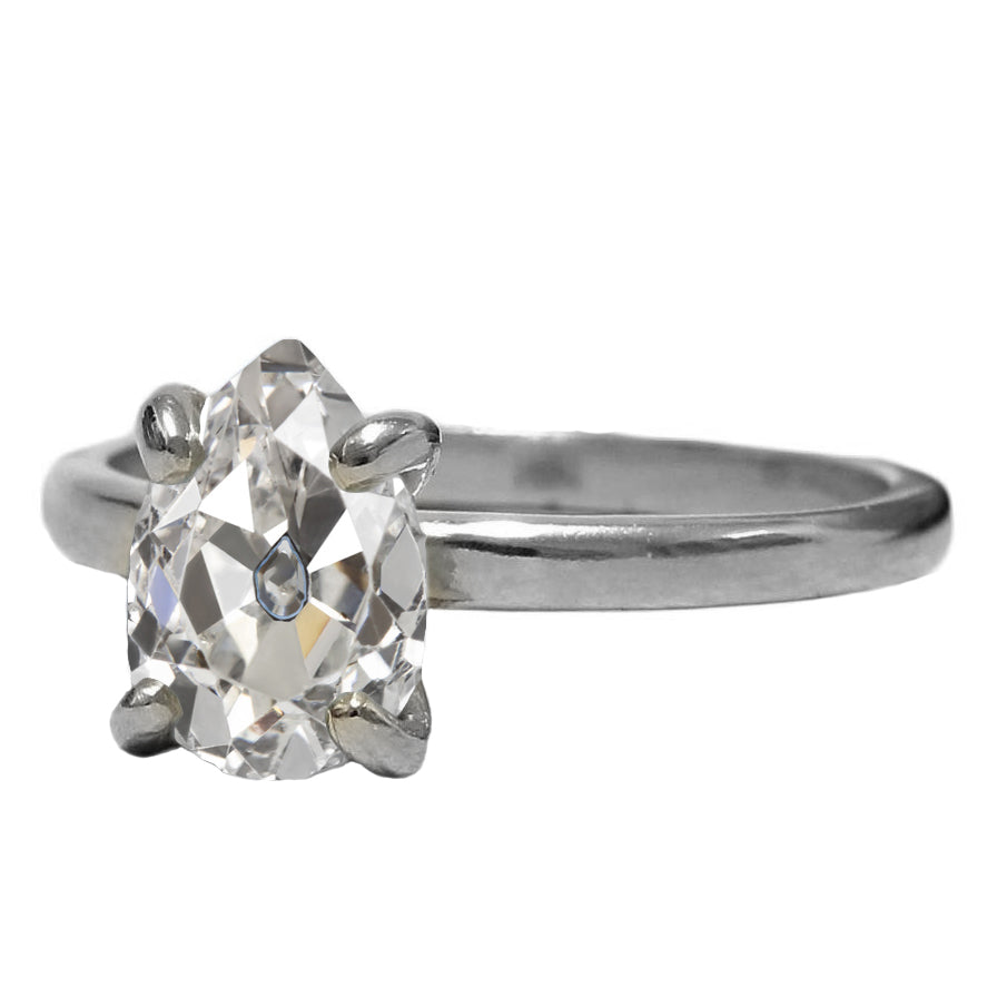 Authentischer Edler Diamant Einzelstein-Ring 3 Karat 14 Karat Weißgold – Hauptansicht