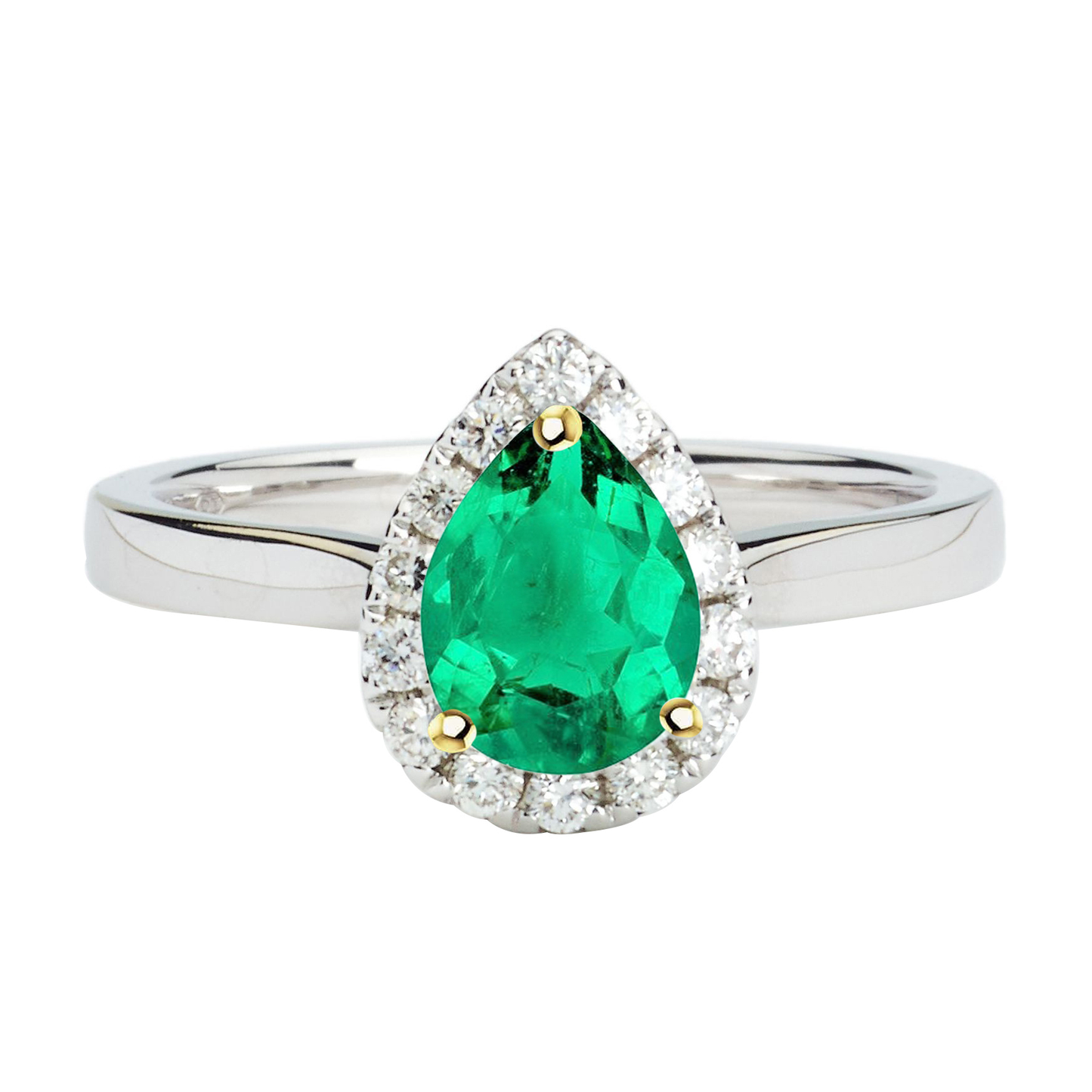 Farbstein-Ring Zweifarbiges 14K Gold mit Smaragd – Hauptansicht
