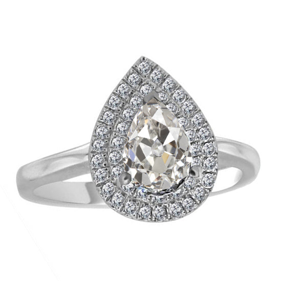 Diamant Halo-Fassung Ring 3-Karat 14K Weißgold – Hauptansicht