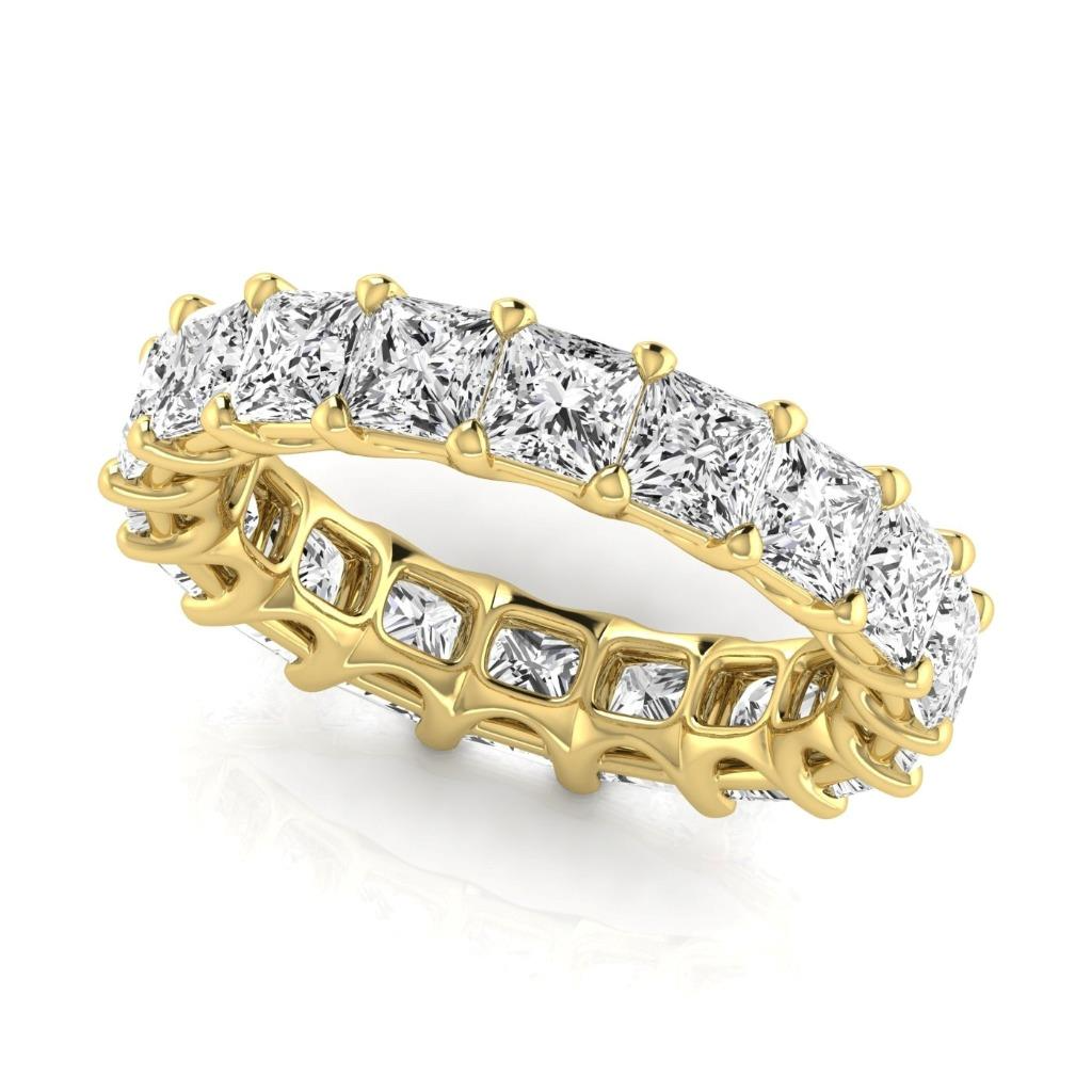 Eternity Band 14K Gelbgold mit Edler Diamant – Seitenansicht