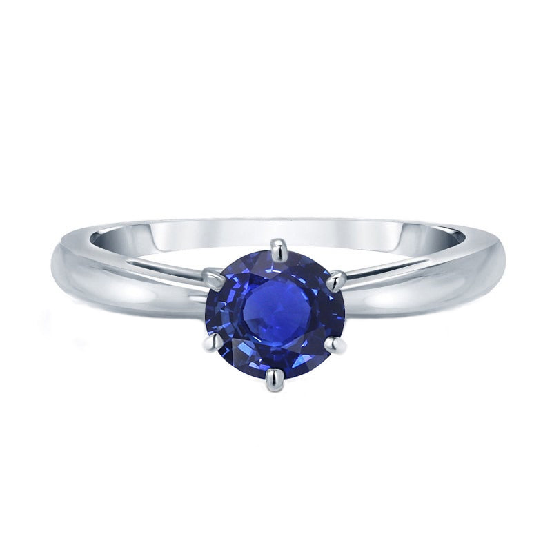Schmuckstein-Ring 14 Karat Weißgold mit Blauer Saphir – Hauptansicht